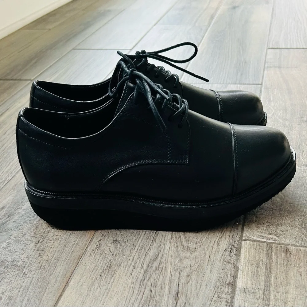 Apex Lexington Cap Toe Orthopedic Black Leather Oxford Shoe